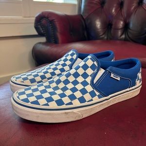 VANS blue checkered men’s 9 women’s 10.5